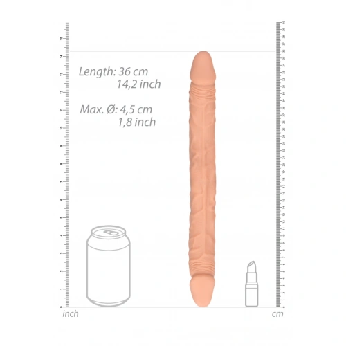 Realistic double dildo made of cyber leather Real Rock 36 cm [4]
