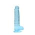 Size*Color*Realistic dildo with testicles Crystal Clear 21 cm blue [1]