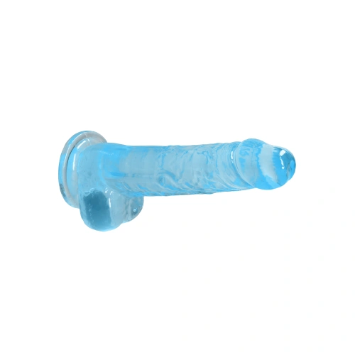 Size*Color*Realistic dildo with testicles Crystal Clear 21 cm blue [2]