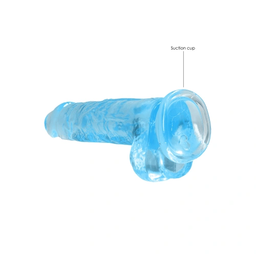 Size*Color*Realistic dildo with testicles Crystal Clear 21 cm blue [3]