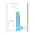 Size*Color*Realistic dildo with testicles Crystal Clear 21 cm blue [5]