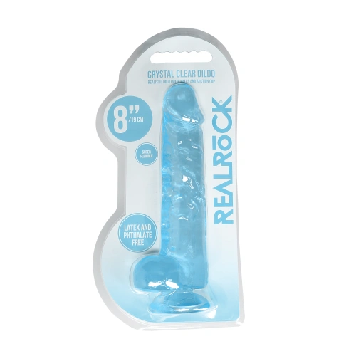 Size*Color*Realistic dildo with testicles Crystal Clear 21 cm blue [6]