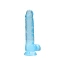Size*Color*Realistic dildo with testicles Crystal Clear 21 cm blue