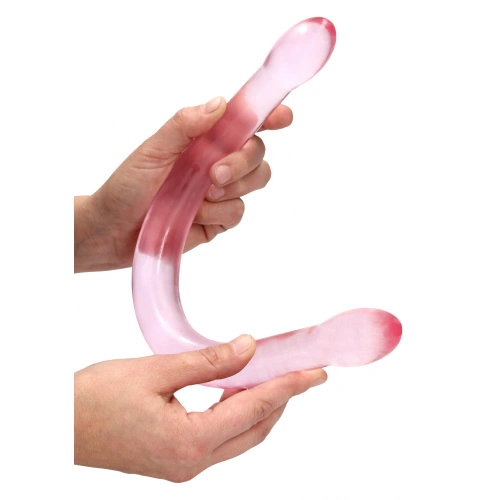 Dilyana - Double Jelly Dildo Real Rock Crystal Clear 17" Pink [1]