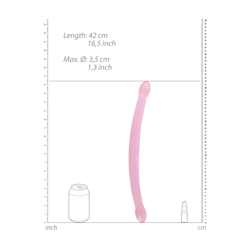 Dilyana - Double Jelly Dildo Real Rock Crystal Clear 17" Pink [2]