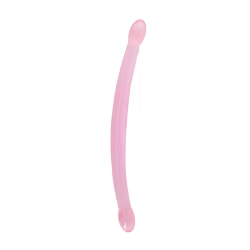 Dilyana - Double Jelly Dildo Real Rock Crystal Clear 17" Pink