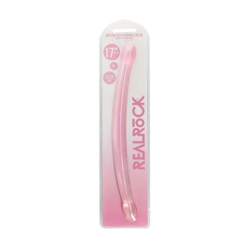 Dilyana - Double Jelly Dildo Real Rock Crystal Clear 17" Pink [3]