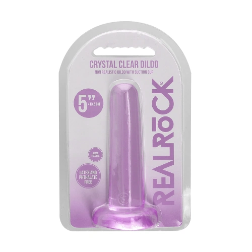 **Real Color- Real Rock Flexible Jelly Dildo 5" Purple [4]