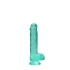 Realistic dildo with testicles Crystal Clear 17 cm. Turquoise [1]