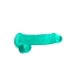 Realistic dildo with testicles Crystal Clear 17 cm. Turquoise [2]