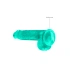 Realistic dildo with testicles Crystal Clear 17 cm. Turquoise [3]