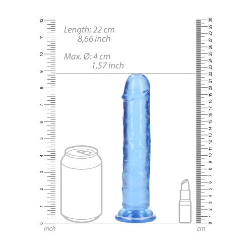 Irina Jelly Dildo Real Rock Crystal Clear 8" Blue [5]