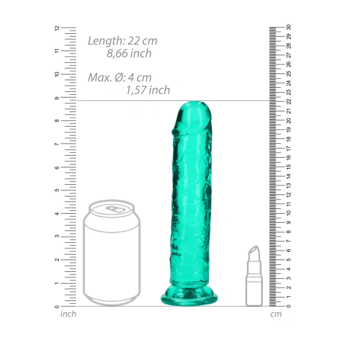 Irina Jelly Dildo Real Rock Crystal Clear 8" Turquoise [5]