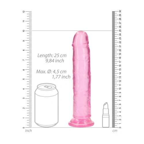 Irina Jelly Dildo Real Rock Crystal Clear 9" Pink [5]