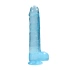 Realistic dildo with testicles Crystal Clear 24 cm. blue [1]