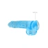 Realistic dildo with testicles Crystal Clear 24 cm. blue [3]