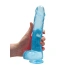 Realistic dildo with testicles Crystal Clear 24 cm. blue [4]