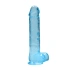 Realistic dildo with testicles Crystal Clear 24 cm. blue