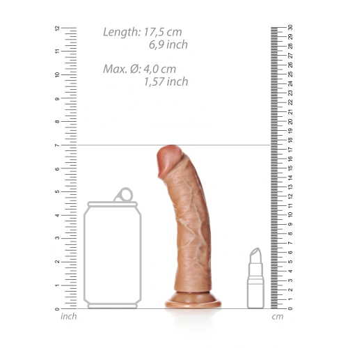 **Ver. new Realistic dildo Real Rock Curved 6" mocha [5]