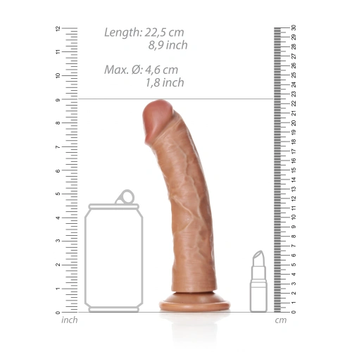 Realistic dildo Real Rock Curved 8" mocha [5]