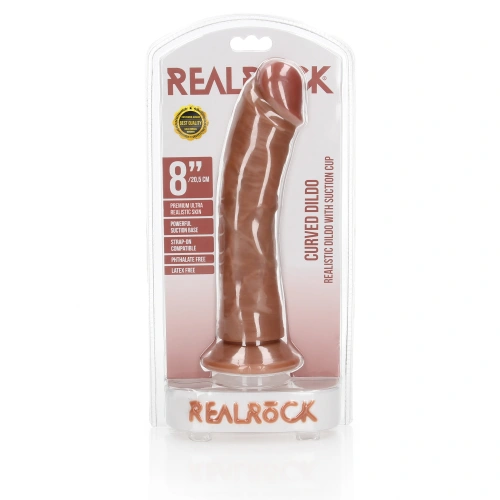 Realistic dildo Real Rock Curved 8" mocha [6]