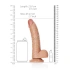 Realistic testicle dildo Real Rock Curved 8" mocha [5]