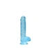 Realistic dildo with testicles Crystal Clear 17 cm. blue [1]