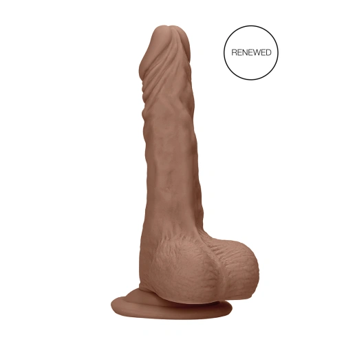 Ver. Color Real Rock 7” Mocha Realistic Cyber ​​Leather Testicle Dildo [1]