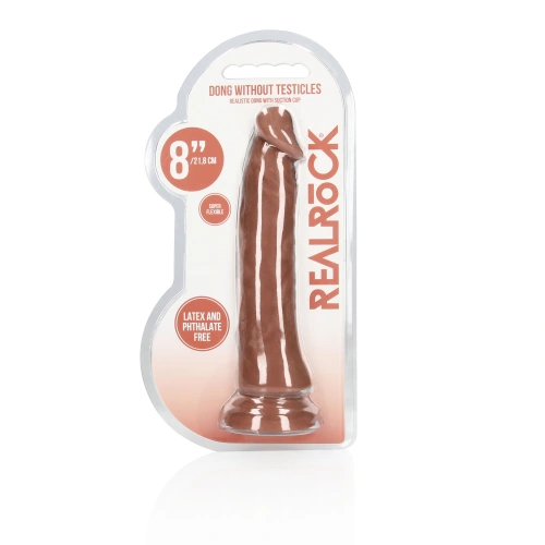 Veronica Color Real Rock 8'' Mocha Flexible Realistic Cyber ​​Leather Dildo [3]