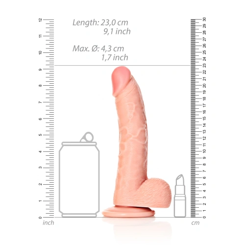 Real Rock Curved 8" Realistic Testicle Dildo [5]