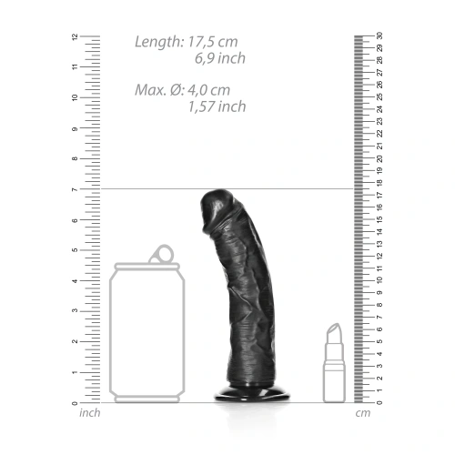 **Ver. color Realistic dildo Real Rock Curved 6" black [5]