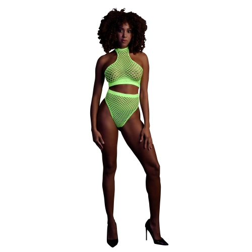 Mesh 2 Piece Set Ouch! Glow In The Dark neon green [2]