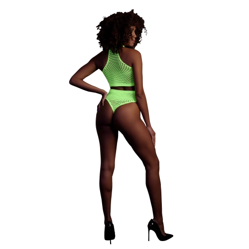 Mesh 2 Piece Set Ouch! Glow In The Dark neon green [3]