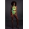 Mesh 2 Piece Set Ouch! Glow In The Dark neon green