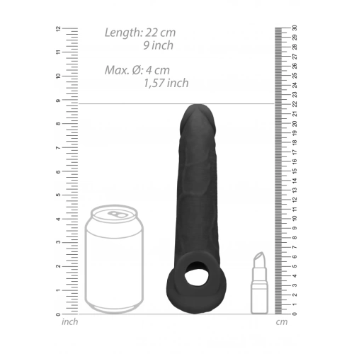 Realrock cyber leather penis extender and thickener black [8]