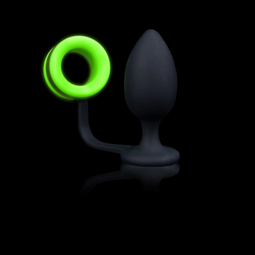 Dilyana - Silicone anal dilator with glow in the dark penis ring Ouch! [2]