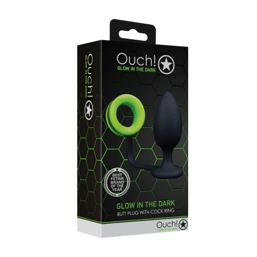 Dilyana - Silicone anal dilator with glow in the dark penis ring Ouch! [4]
