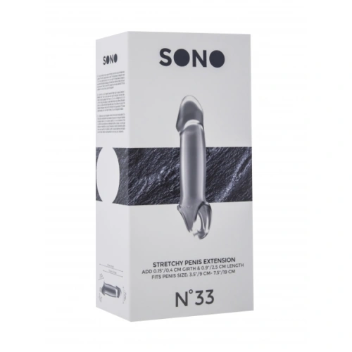 Sono 33 Cyber ​​Leather Stretchable Penis Extender with Testicle Clip Transparent [2]