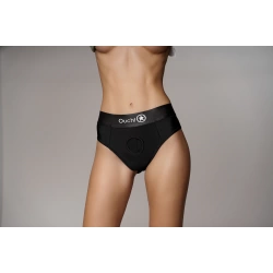 Nina - Strap-on Thong with Adjustable O-Ring and Bullet Vibrator Ouch! black size XS/S