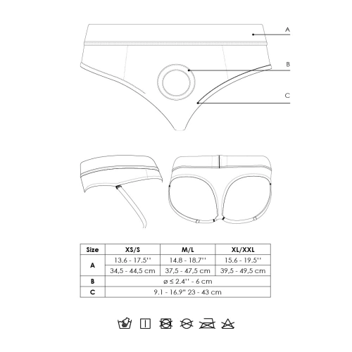 Nina - Strap-on Thong with Adjustable O-Ring and Bullet Vibrator Ouch! black size XL/XXL [8]