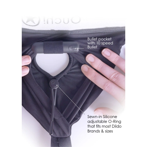 Strap-on thong with garter belt and bullet vibrator Ouch! [3]