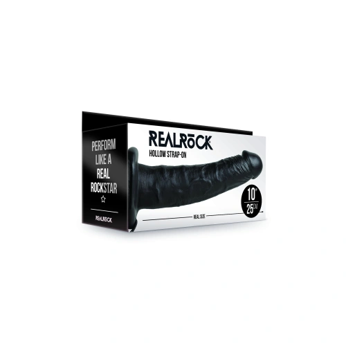 Ver. color Penis belt with opening Real Rock 10" black [8]