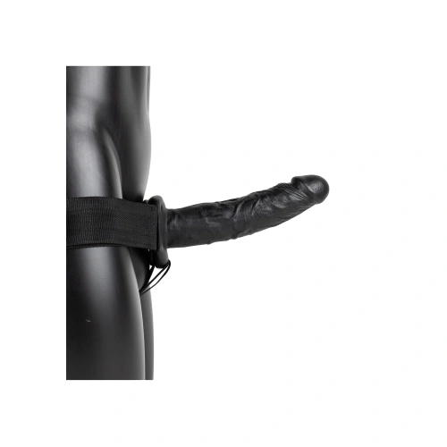 Ver. color Adjustable strap-on belt with vibrating dildo Real Rock 8" black [2]