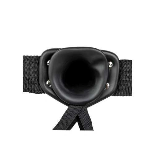 Ver. color Adjustable strap-on belt with vibrating dildo Real Rock 8" black [4]