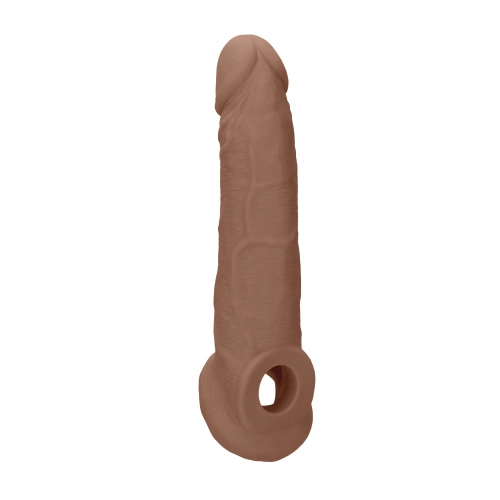 Color* Dilyana- ​​Cyber ​​Leather Penis Extender with Testicle Grip Real Rock Mocha [1]
