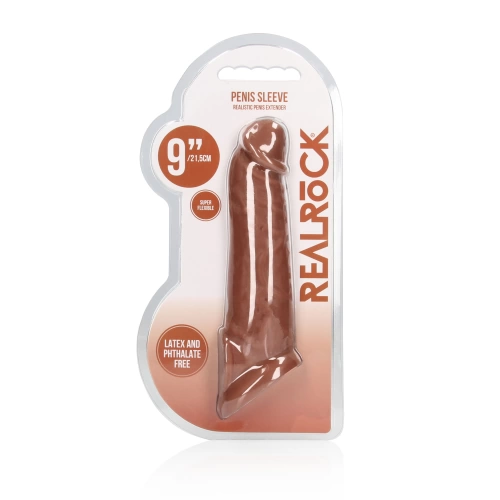 Color* Dilyana- ​​Cyber ​​Leather Penis Extender with Testicle Grip Real Rock Mocha [10]