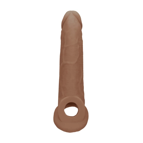 Color* Dilyana- ​​Cyber ​​Leather Penis Extender with Testicle Grip Real Rock Mocha [2]
