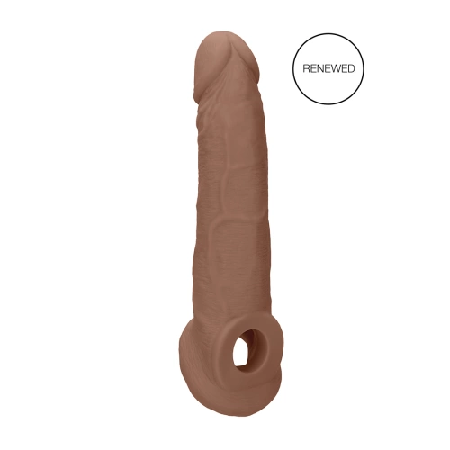 Color* Dilyana- ​​Cyber ​​Leather Penis Extender with Testicle Grip Real Rock Mocha [3]