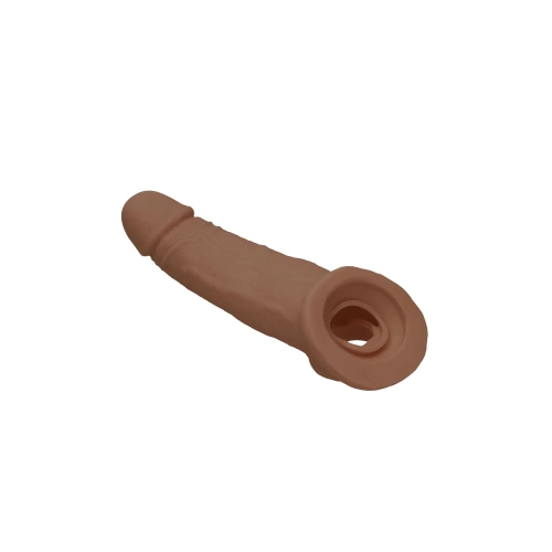 Color* Dilyana- ​​Cyber ​​Leather Penis Extender with Testicle Grip Real Rock Mocha [5]