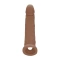 Color* Dilyana- ​​Cyber ​​Leather Penis Extender with Testicle Grip Real Rock Mocha